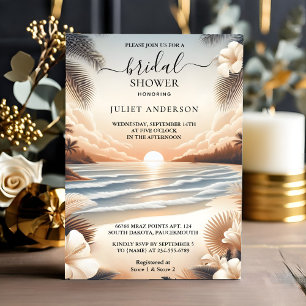 An Summer Ocean Sea Beach Blue Water Bridal Shower Invitation
