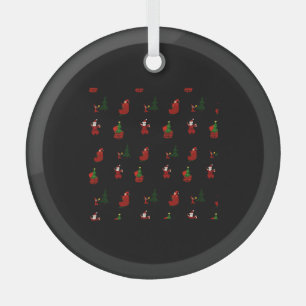An Ugly Christmas Pattern Glass Tree Decoration