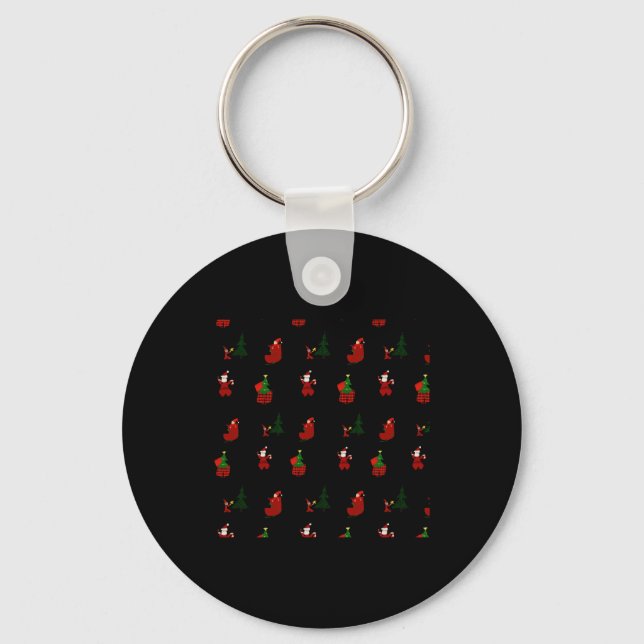 An Ugly Christmas Pattern Key Ring (Front)
