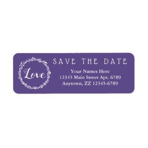 An Ultra Violet Wedding Purple Save The Date Return Address Label