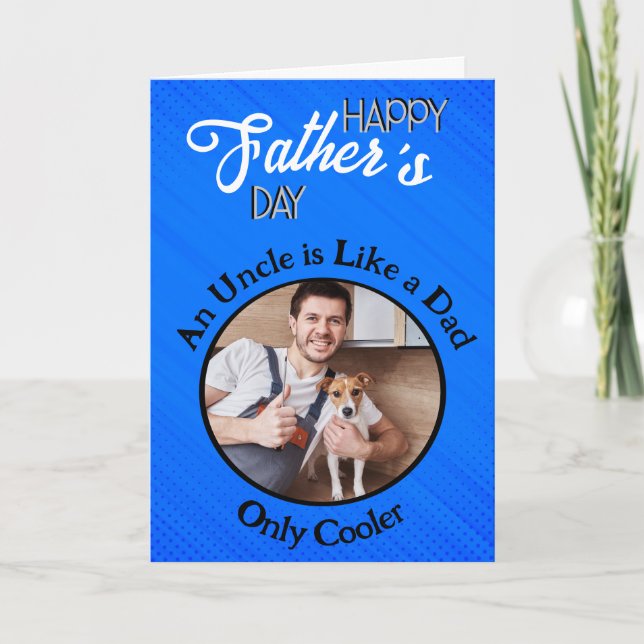 An uncle is like a dad personalised Fathers Day Thank You Card (Front)