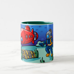 An Underwater Adventure Two-Tone Coffee Mug