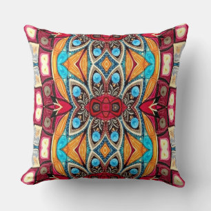 An unique colourful all over fabric print pattern  cushion