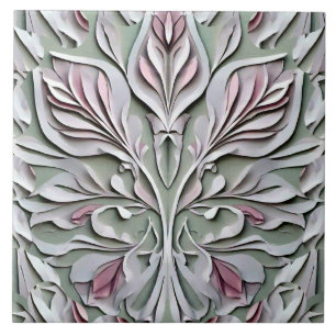 An unique embossing art grey modern floral pattern ceramic tile