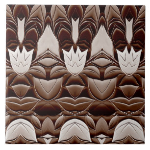 An unique modern brown seamless floral pattern ceramic tile