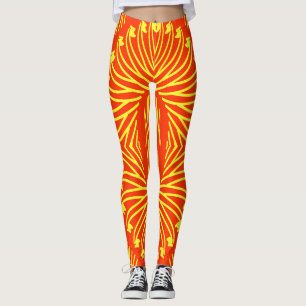 An unique red & yellow "Ratti_Creative_Arts" Leggings