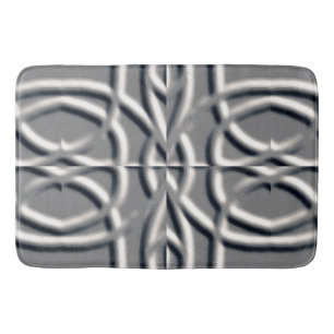 An unique silver grey embossing art pattern design bath mat