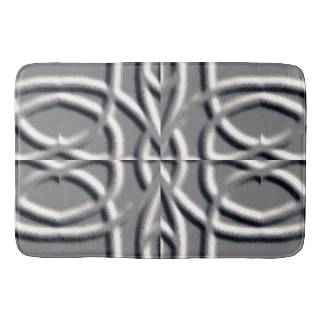An unique silver grey embossing art pattern design bath mat (Front)