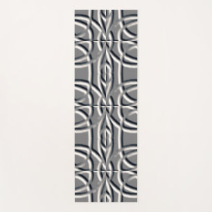 An unique silver grey embossing art pattern design yoga mat