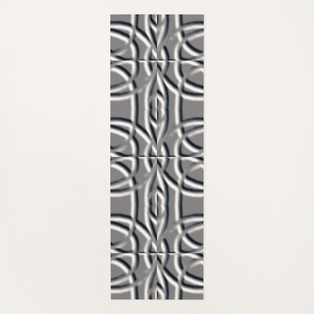 An unique silver grey embossing art pattern design yoga mat (Front)