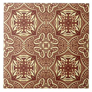 An unique vintage brown classic pattern   ceramic tile