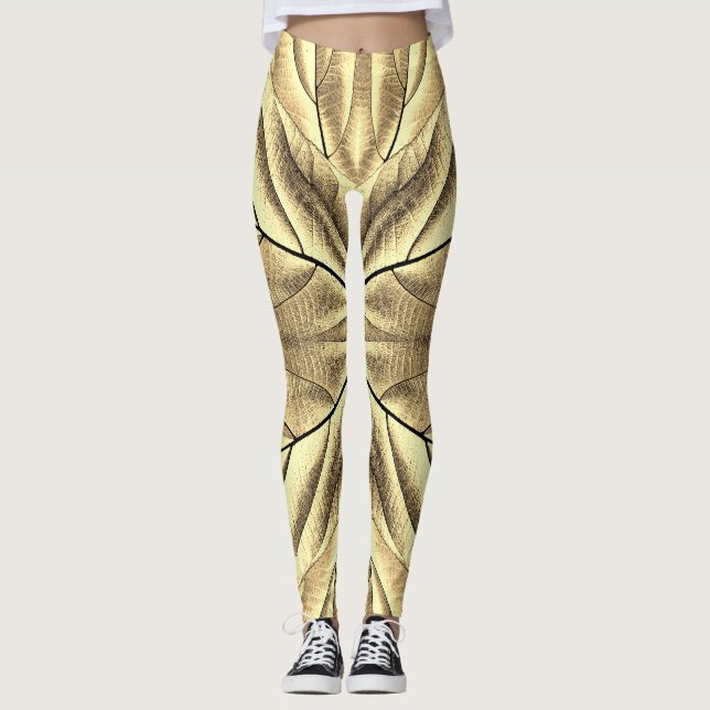 An unique wood texture "Ratti_Creative_Arts"  Leggings (Front)