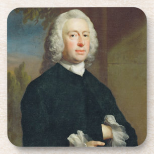 An Unknown Man in Black, 1735 (oil on canvas) Coaster