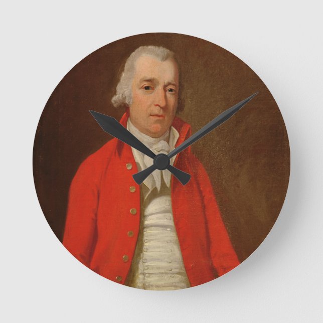 An Unknown Man (oil on canvas) Round Clock (Front)