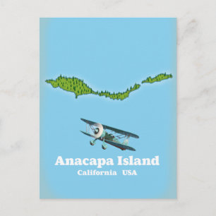 Anacapa Island California USA map Postcard