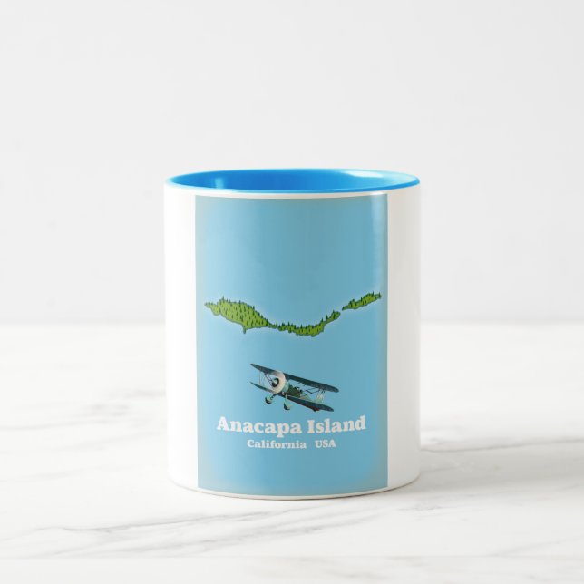 Anacapa Island California USA map Two-Tone Coffee Mug (Center)
