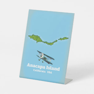 Anacapa Island California USA map Two-Tone Coffee Pedestal Sign