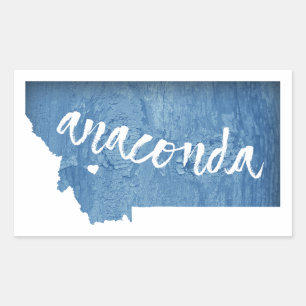Anaconda Montana Wood Grain Rectangular Sticker