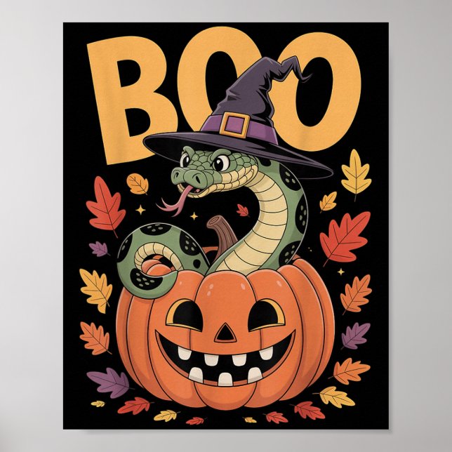 Anaconda Snake Costume On Pumpkin Halloween Anacon Poster (Front)