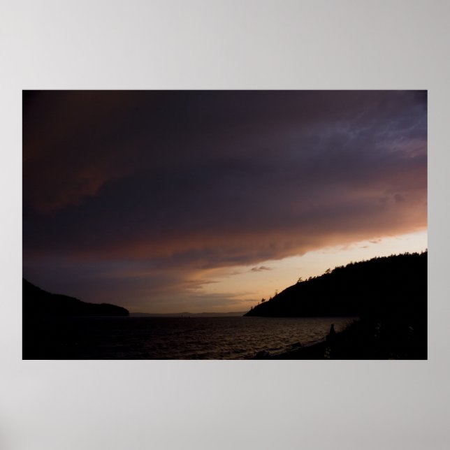 Anacortes Island and Burrows Bay Sunset Print (Front)