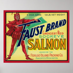 Anacortes, Washington - Faust Salmon Case Label Poster