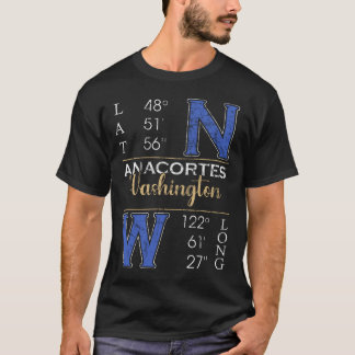 Anacortes WASHINGTON Latitude and Longitude T-Shirt