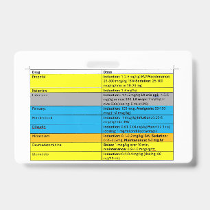 Anaesthesia IV Meds Badge Buddy ID Badge