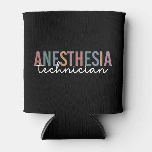 Anaesthesia Technician Retro Anaesthetic Tech Can Cooler (Front)
