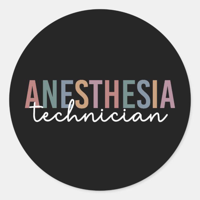 Anaesthesia Technician Retro Anaesthetic Tech Classic Round Sticker (Front)