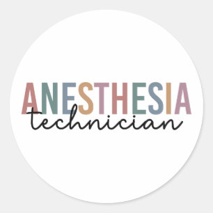 Anaesthesia Technician Retro Anaesthetic Tech Classic Round Sticker