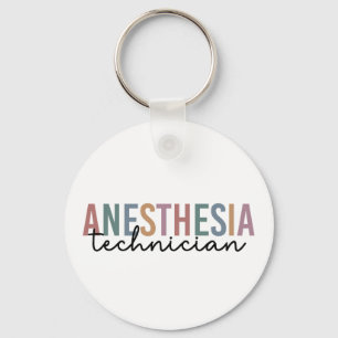Anaesthesia Technician Retro Anaesthetic Tech Key Ring