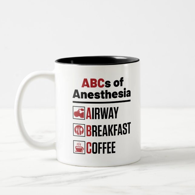Anaesthesiologist Anaesthesiology Doctor Nurse Fun Two-Tone Coffee Mug (Left)