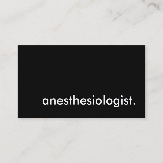 anaesthesiologist. business card (Front)