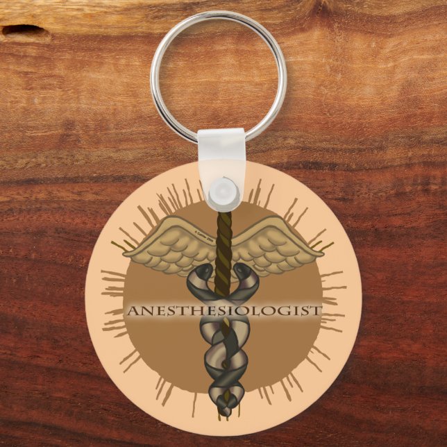 Anaesthesiologist Caduceus Key Ring (Front)