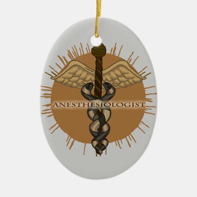 Anaesthesiologist Caduceus Oval Ornament (Front)