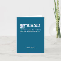 Anaesthesiologist Definition Card – Medical Studen