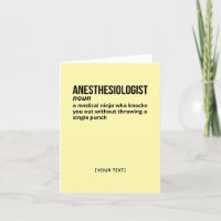 Anaesthesiologist Definition – Medical Humour Card