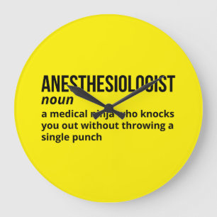 Anaesthesiologist Definition - Medical Humour Large Clock