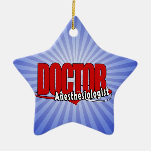 Anaesthesiologist DOCTOR BIG RED LOGO Ceramic Ornament (Front)