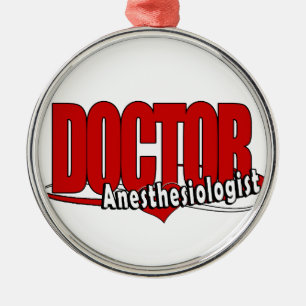 Anaesthesiologist DOCTOR BIG RED LOGO Metal Tree Decoration