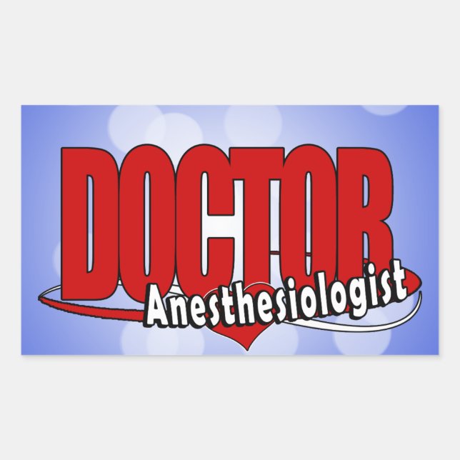 Anaesthesiologist DOCTOR BIG RED LOGO Rectangular Sticker (Front)
