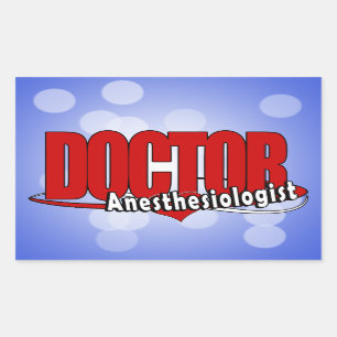 Anaesthesiologist DOCTOR BIG RED LOGO Rectangular Sticker