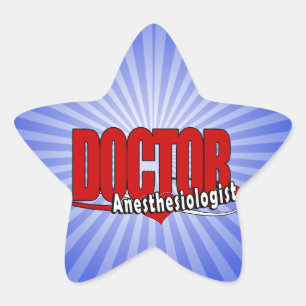 Anaesthesiologist DOCTOR BIG RED LOGO Star Sticker