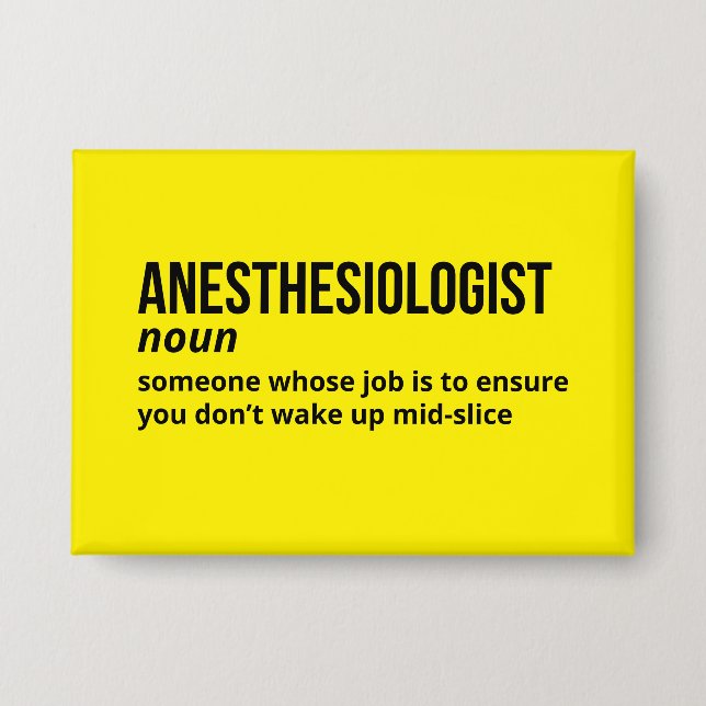 Anaesthesiologist Funny Definition Button (Front)