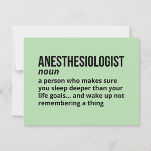 Anaesthesiologist – Funny Job Definition Postcard