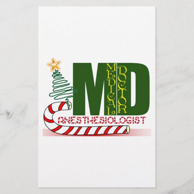 Anaesthesiologist MERRY CHRISTMAS Stationery (Front)