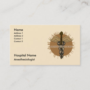 Anaesthesiologist Nurse business card