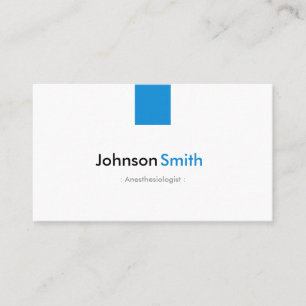 Anaesthesiologist - Simple Aqua Blue Business Card