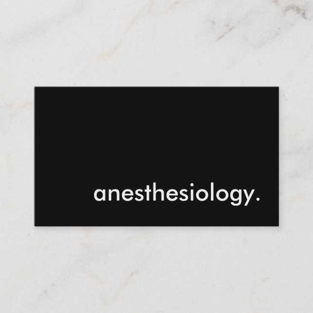 anaesthesiology. business card (Front)