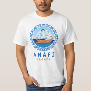 Anafi, Greece Greek Ship Design Men's T-Shirt